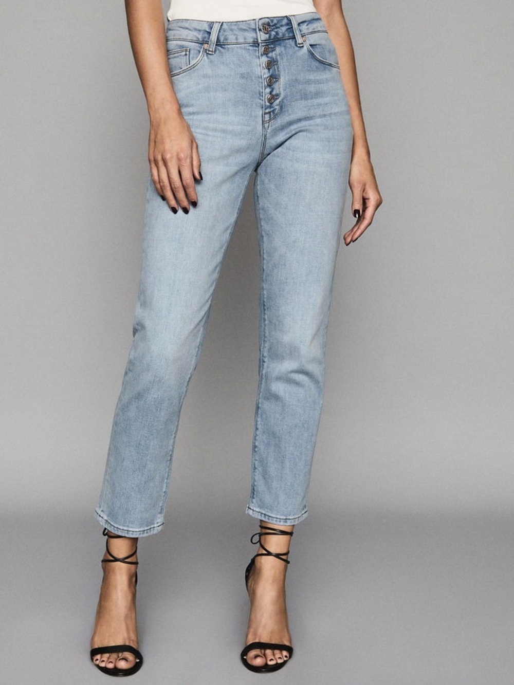 Reiss Bailey Mid Rise Straight Jeans Size 28